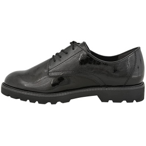 Tamaris Derbie 1-23605-41 - Chaussure à Lacets Plateforme - Talon 30 Mm - Cuir Blanc Brillant - Taille EU